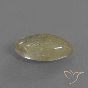 2.35 ct Yellow Rutile Quartz Stone, Natural Rutile Quartz in Marquise Cabochon Shape for Sale