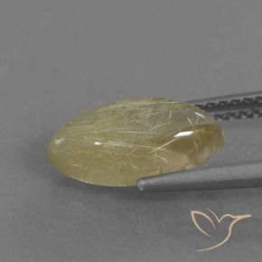 Rutile Quartz Gemstone in 12 x 6 mm (calibrated) Size for Sale, Rutile Quartz Stone in Warm Yellow Color