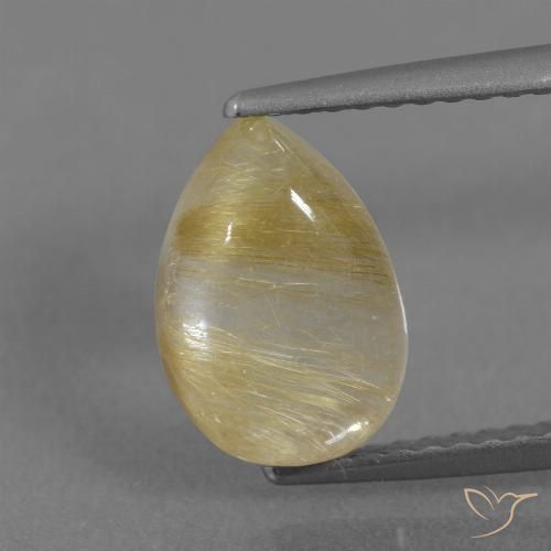 2.74 ct Pear Rutile Quartz, 10.2 x 7.2 mm From India, Photo A