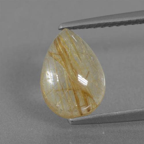 Tuscany Yellow Rutile Quartz Gem - 2.3ct Pear Cabochon (ID: 436698)