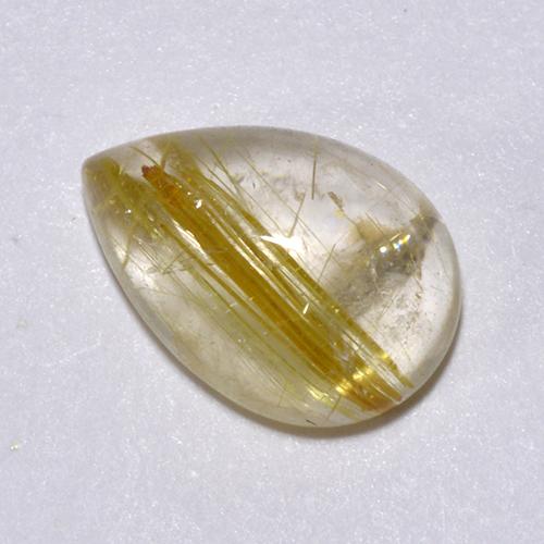 2.2ct Pear Cabochon Colorless Golden Rutile Quartz for sale thumb image of 2.2ct Pear Cabochon Colorless Golden Rutile Quartz (ID: 436701)