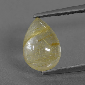 Tuscany Yellow Rutile Quartz Gem - 2.2ct Pear Cabochon (ID: 436748)