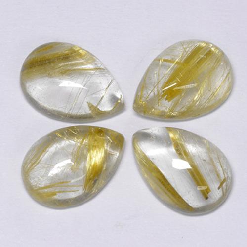 2ct Pear Cabochon Colorless Golden Rutile Quartz Gem for sale 2ct Pear Cabochon Colorless Golden Rutile Quartz Gem (ID: 436762)