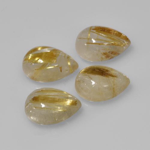 2.1ct Pear Cabochon Colorless Golden Rutile Quartz for sale thumb image of 2.1ct Pear Cabochon Colorless Golden Rutile Quartz (ID: 436768)