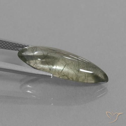 Rutile Quartz Gemstone in 23.1 x 8.7 mm Size for Sale, Rutile Quartz Stone in Clear with Inclusion Color