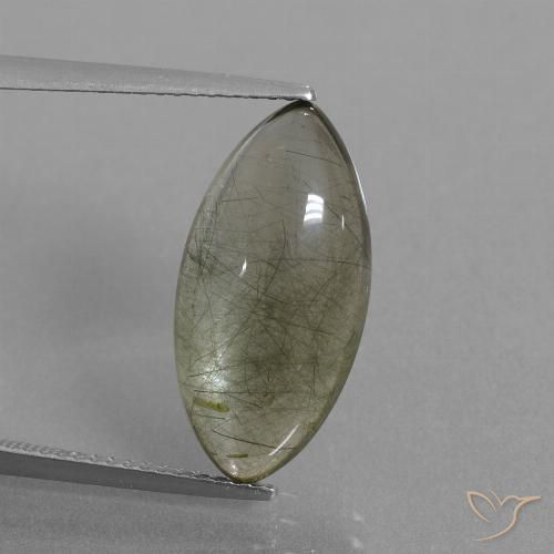 7.8 ct Marquise Rutile Quartz, 19.4 x 9.6 mm From India, Photo A