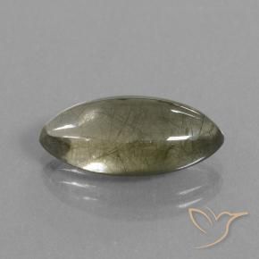 7.80 ct White Rutile Quartz Stone, Natural Rutile Quartz in Marquise Cabochon Shape for Sale