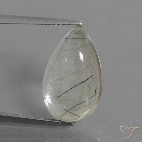 9.2 ct Pear Rutile Quartz, 18.4 x 11.4 mm From India, Photo A