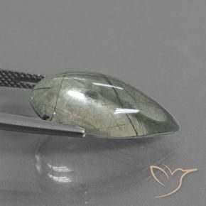 Rutile Quartz Gemstone in 20.3 x 12.1 mm Size for Sale, Rutile Quartz Stone in Light Green Color