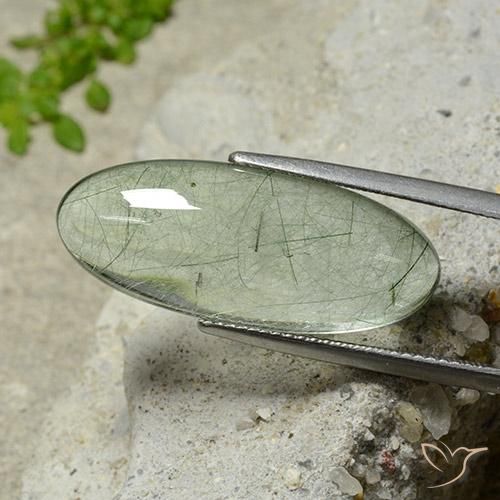 13.24ct Natural Light Green Rutile Quartz, Oval, Transparent