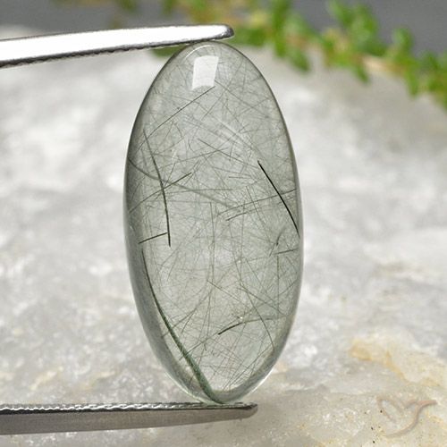 11.39 ct Oval Rutile Quartz, 21.5 x 10.5 mm From India, Photo A
