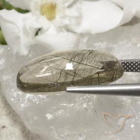 Rutile Quartz Gemstone in 20.1 x 10 mm Size for Sale, Rutile Quartz Stone in Light Green Color