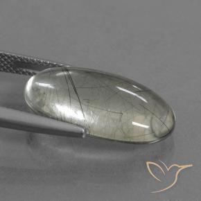 Rutile Quartz Gemstone in 20.3 x 11.1 mm Size for Sale, Rutile Quartz Stone in Light Green Color