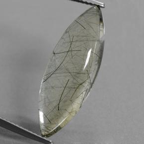 Светло-зеленый Рутиловый Кварц Камень - 10.3ct Огранка Маркиза Кабошон (ID: 439117)