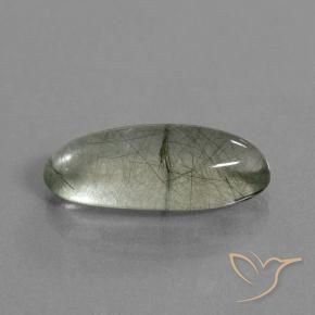 8.76 ct Green Rutile Quartz Stone, Natural Rutile Quartz in Marquise Cabochon Shape for Sale