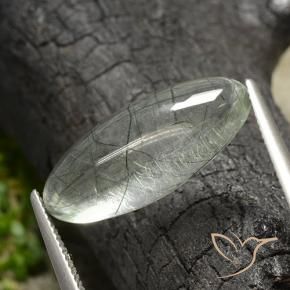 Rutile Quartz Gemstone in 22.3 x 9.1 mm Size for Sale, Rutile Quartz Stone in Light Green Color