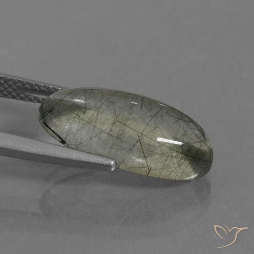 Rutile Quartz Gemstone in 17.4 x 8.4 mm Size for Sale, Rutile Quartz Stone in Light Green Color