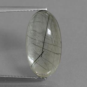 Clear with Inclusion Rutile Quartz Gem - 7.1ct Oval Cabochon (ID: 439297)