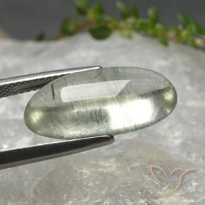 Rutile Quartz Gemstone in 19.5 x 9.5 mm Size for Sale, Rutile Quartz Stone in Light Green Color