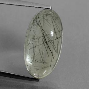 Светло-зеленый Рутиловый Кварц Камень - 7.9ct Овал Кабошон (ID: 439299)