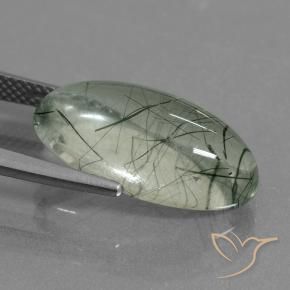 Rutile Quartz Gemstone in 19.6 x 10 mm Size for Sale, Rutile Quartz Stone in Light Green Color