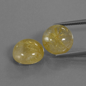 Amarillo toscana Cuarzo Rutilado Gema - 4.8ct Cabujón Redondo (ID: 443220)