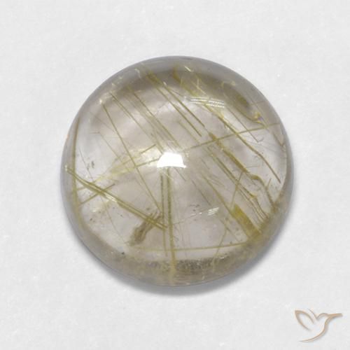 Rutile Quartz Gemstone in 11 mm (calibrated) Size for Sale, Rutile Quartz Stone in Tuscany Yellow Color