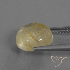 Rutile Quartz Gemstone in 11 mm (calibrated) Size for Sale, Rutile Quartz Stone in Tuscany Yellow Color