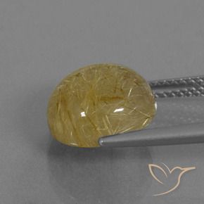Rutile Quartz Gemstone in 11 mm (calibrated) Size for Sale, Rutile Quartz Stone in Very Light Golden-Brown Color