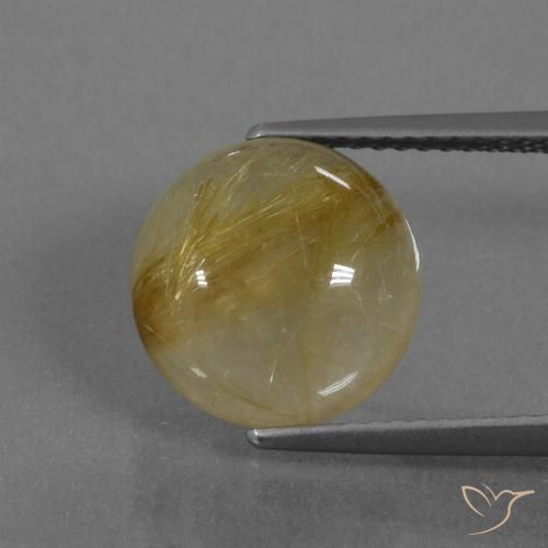 5.40ct Natural Earthy Yellow Rutile Quartz, Round, Transparent