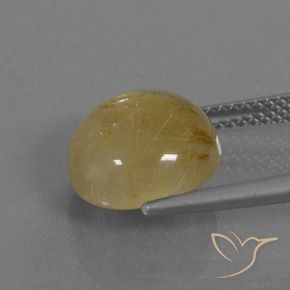 Rutile Quartz Gemstone in 11 mm (calibrated) Size for Sale, Rutile Quartz Stone in Earthy Yellow Color