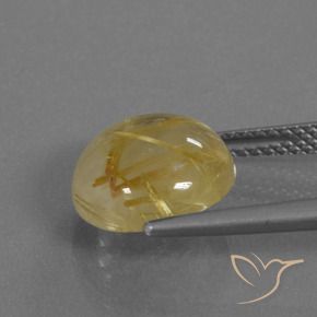 Rutile Quartz Gemstone in 11 mm (calibrated) Size for Sale, Rutile Quartz Stone in Medium Yellow Color