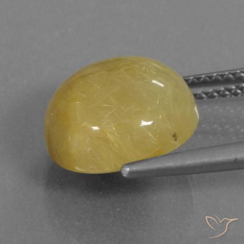 Rutile Quartz Gemstone in 11 mm (calibrated) Size for Sale, Rutile Quartz Stone in Golden-Yellow Color