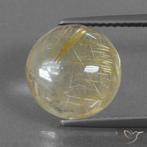 5.62ct Natural Light Yellow Rutile Quartz, Round, Transparent