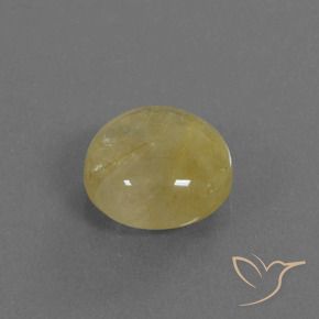 5.12 ct Golden Rutile Quartz Stone, Natural Rutile Quartz in Round Cabochon Shape for Sale