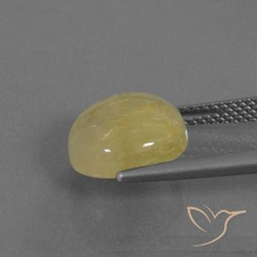 Rutile Quartz Gemstone in 11 mm (calibrated) Size for Sale, Rutile Quartz Stone in Medium Gold Color