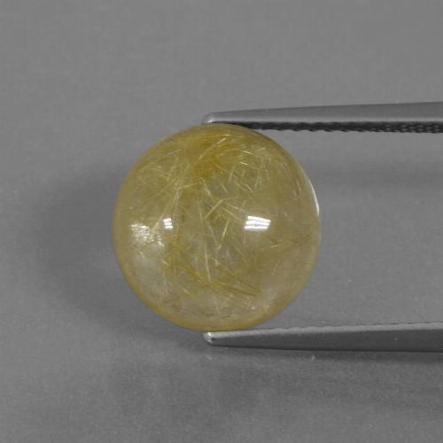 Dorado medio Cuarzo Rutilado Gema - 5.3ct Cabujón Redondo (ID: 443318)