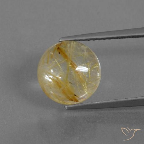 4.57ct Natural Earthy Yellow Rutile Quartz, Round, Transparent