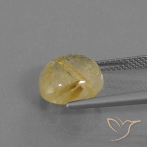 Rutile Quartz Gemstone in 10 mm (calibrated) Size for Sale, Rutile Quartz Stone in Earthy Yellow Color