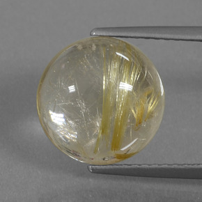 5.2ct Round Cabochon Colorless Golden Rutile Quartz Gem for sale 5.2ct Round Cabochon Colorless Golden Rutile Quartz Gem (ID: 443327)