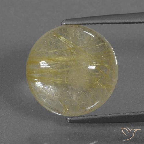 4.74ct Natural Light Earthy Yellow Rutile Quartz, Round, Transparent