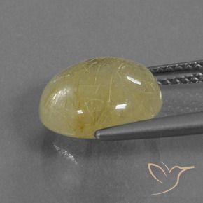 Rutile Quartz Gemstone in 11 mm (calibrated) Size for Sale, Rutile Quartz Stone in Light Earthy Yellow Color