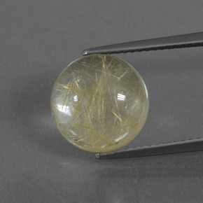 Earthy Yellow Rutilquarz Edelstein - 5.5ct Rund Cabochon (ID: 443353)