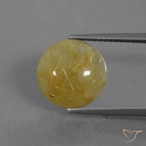 4.30ct Natural Dijon Yellow Rutile Quartz, Round, Translucent