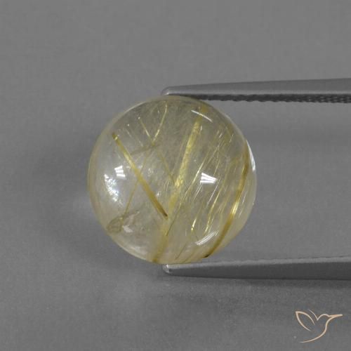 4.56ct Natural Pale Yellow Rutile Quartz, Round, Transparent