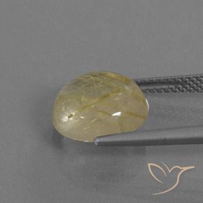 Rutile Quartz Gemstone in 11 mm (calibrated) Size for Sale, Rutile Quartz Stone in Pale Yellow Color