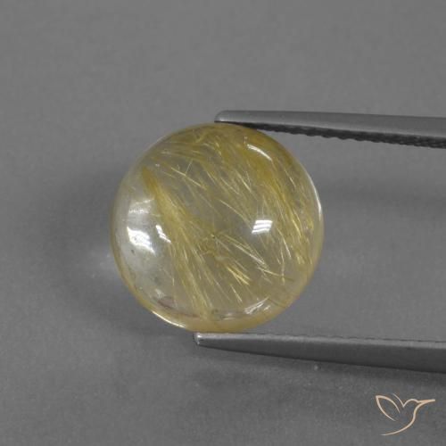 4.55ct Natural Earthy Yellow Rutile Quartz, Round, Transparent