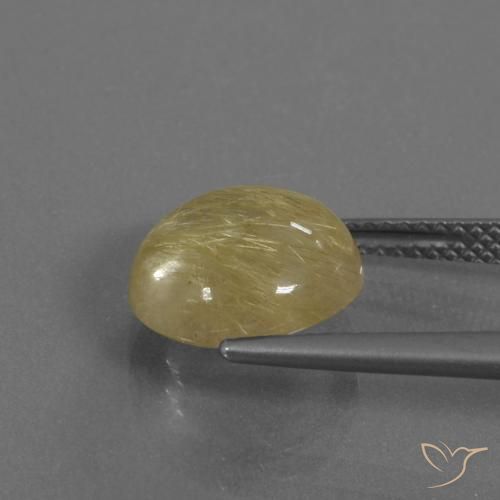 Rutile Quartz Gemstone in 11 mm (calibrated) Size for Sale, Rutile Quartz Stone in Earthy Yellow Color