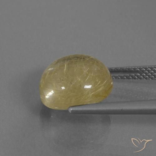 Rutile Quartz Gemstone in 11 mm (calibrated) Size for Sale, Rutile Quartz Stone in Earthy Yellow Color