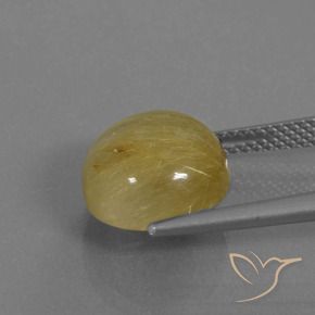 Rutile Quartz Gemstone in 11 mm (calibrated) Size for Sale, Rutile Quartz Stone in Bright Gold Color